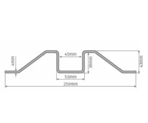 Süllyesztett padlócsatorna horganyzott lemezből Chainlift sorompóhoz