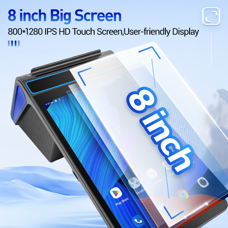 FYJ F1-88 Android 12 POS Terminál – 8” Érintőkijelző, NFC, QR és Vonalkód Olvasó, Beépített 80mm Nyomtató - Image 6