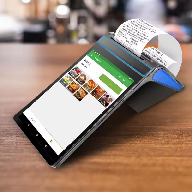 FYJ F1-88 Android 12 POS Terminál – 8” Érintőkijelző, NFC, QR és Vonalkód Olvasó, Beépített 80mm Nyomtató